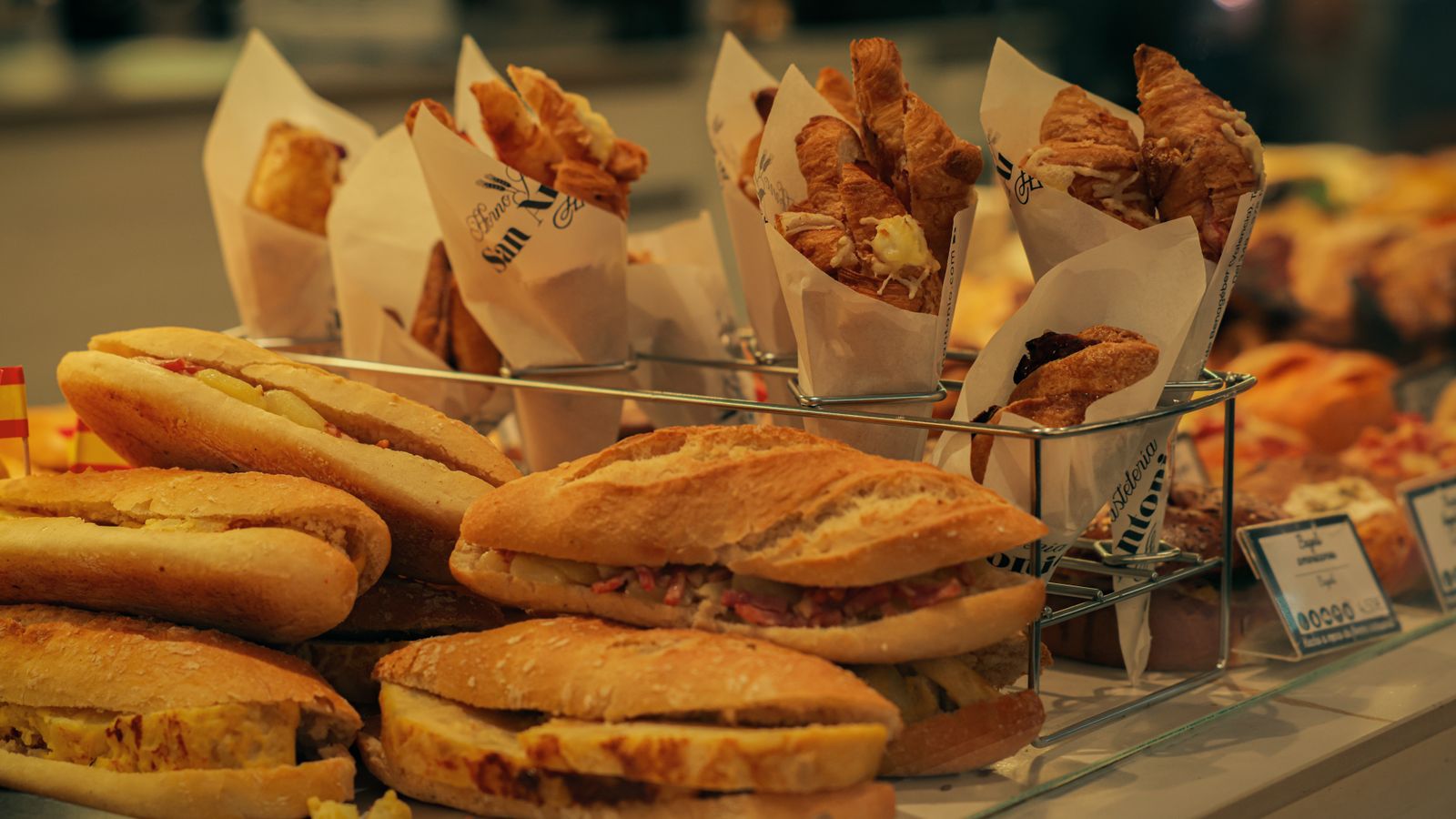 Inside a busy sandwich shop